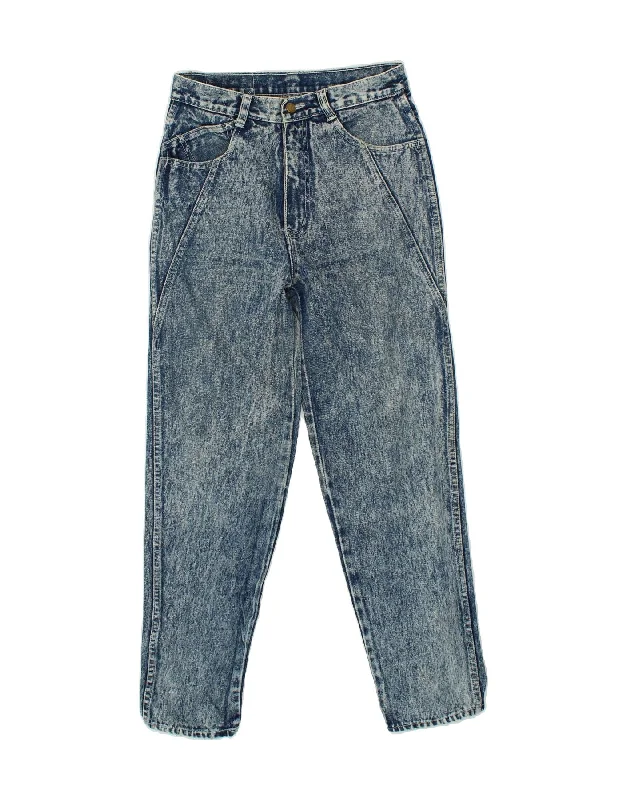 VINTAGE Womens Tapered Jeans W28 L28  Blue Cotton Classic Blue Denim Jeans