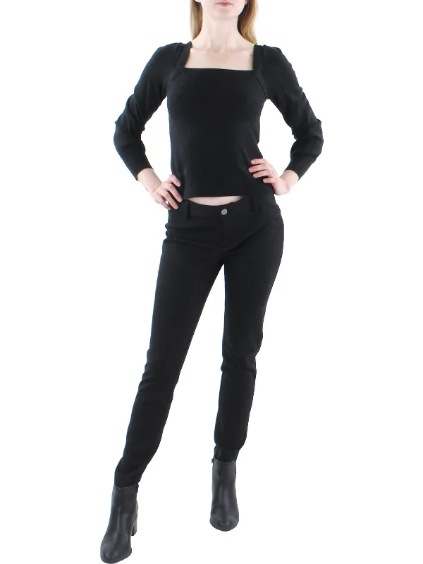 Womens Back Tie Ribbed Pullover Sweater Handmade Hand-knitted Hand-woven