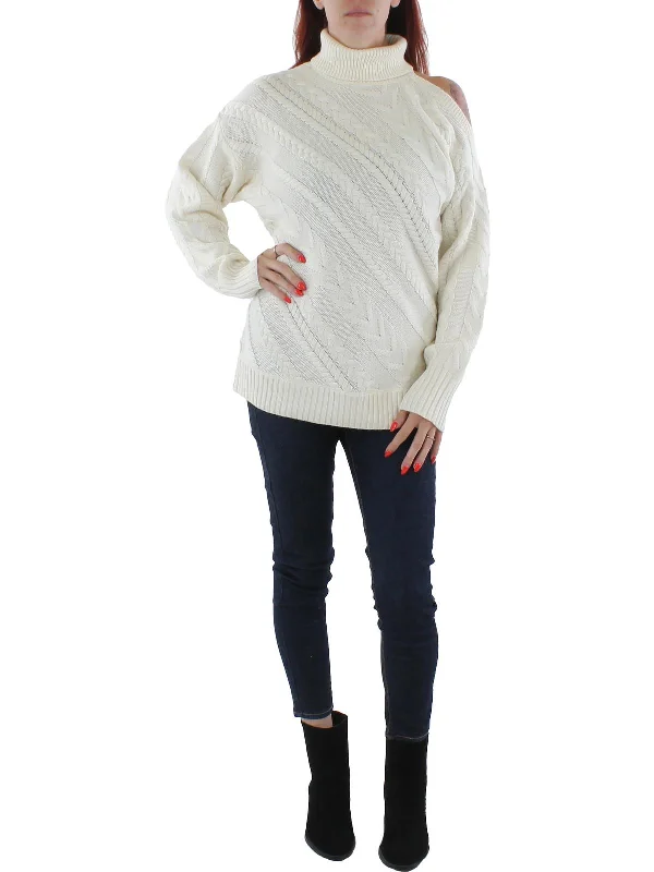 Womens Cable Knit Pullover Turtleneck Sweater Chenille Fabric Brocade Fabric Lace Fabric