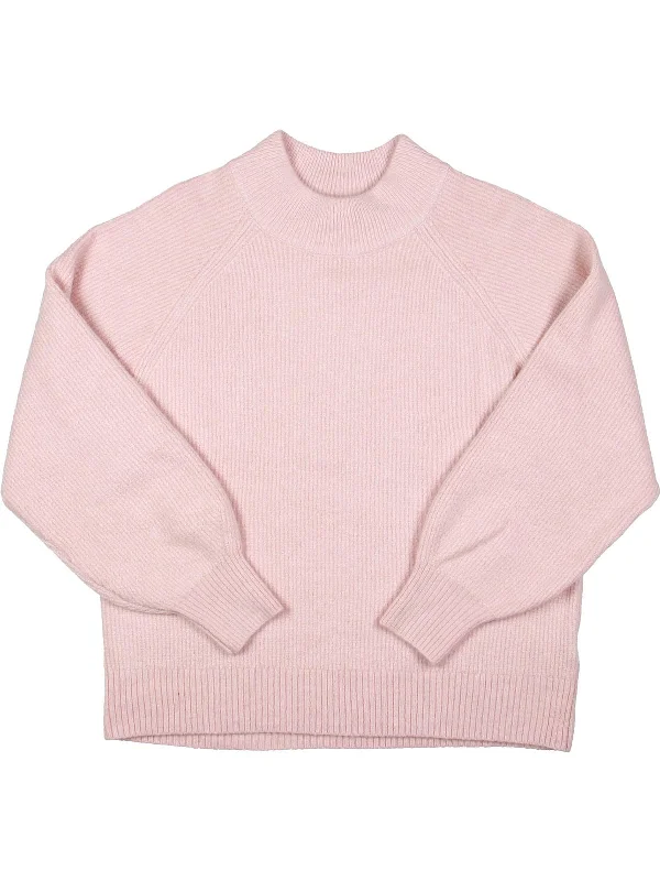 Womens Mock Neck Comfy Pullover Sweater Sequined Glittery Shiny
