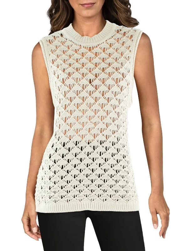 Womens Open Stitch Split Hem Sweater Vest Chenille Fabric Brocade Fabric Lace Fabric Womens Open Stitch Split Hem Sweater Vest Chenille Fabric Brocade Fabric Lace Fabric