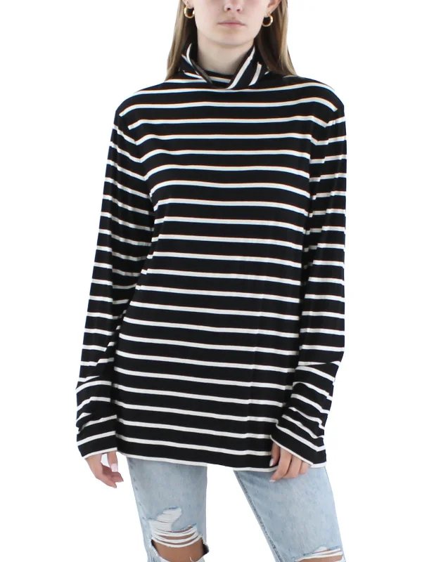 Womens Shirt Lightweight Turtleneck Sweater Velvet Chenille Corduroy