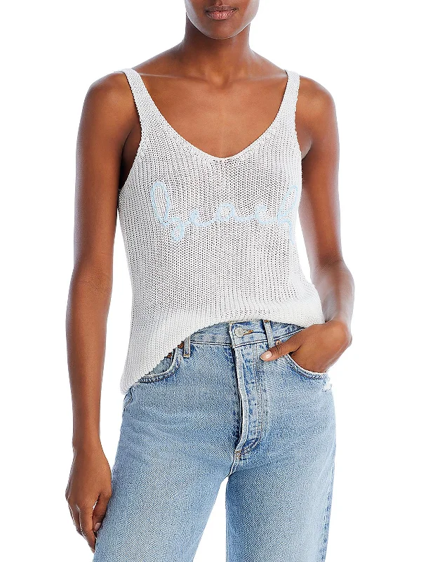 Womens V Neck Sleeveless Tank Top Sweater Soft Cozy Warm
