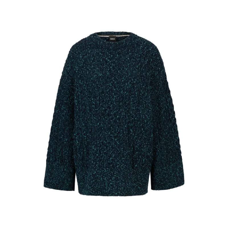 Wool-blend sweater with cable-knit structure Soft Cozy Warm