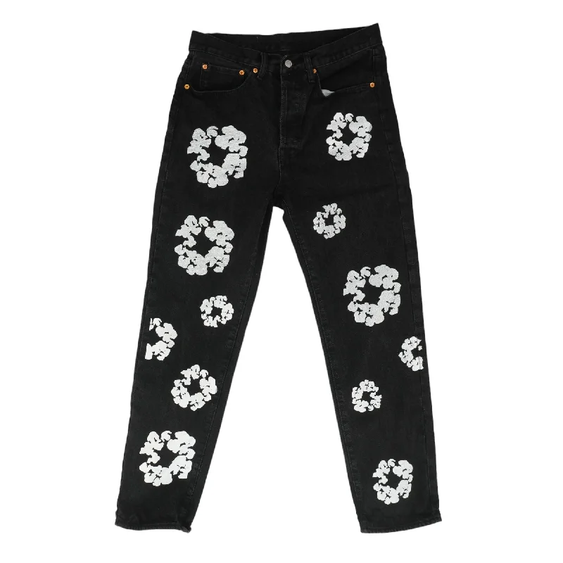 x Denim Tears Cotton Wreath Black Jeans Trendy Button-Up High-Waist Jeans
