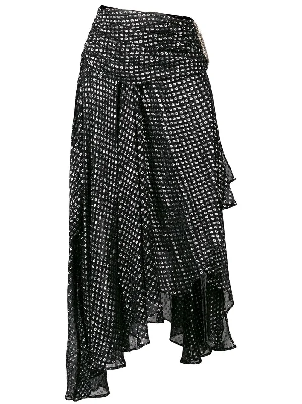 crystal embellished asymmetric skirt wool skirt warm