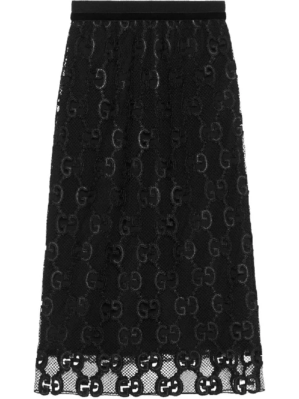 GG macramé skirt belted skirt waist