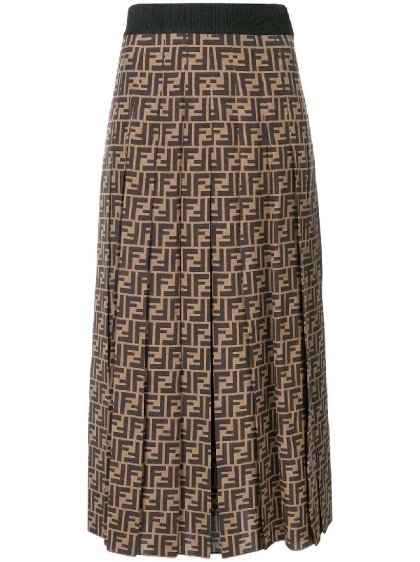 FF logo flared midi skirt summer skirt style
