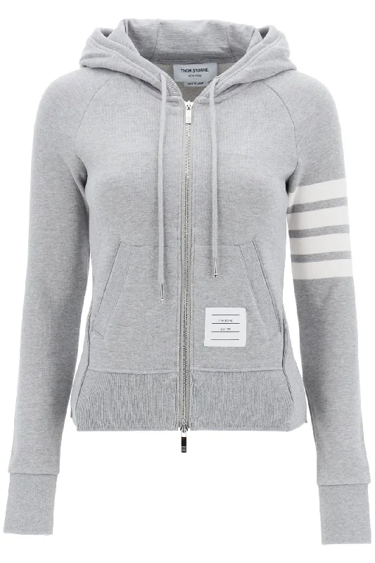 4-bar Full Zip Hoodie Hoodie with Oversized Fit Loose Comfortable