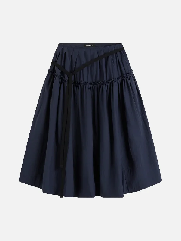 Ana Gathered Skirt in Ink cashmere skirt fine