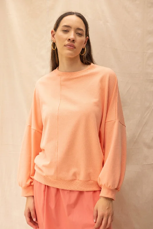 Around Sweatshirt | Peony Hoodie with Half-Zip Sporty Casual