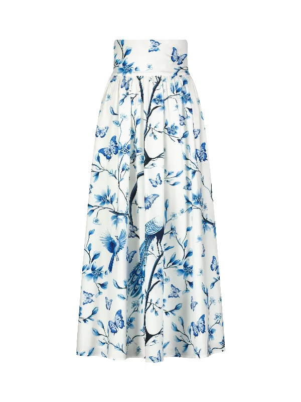 Aruba Peacock Skirt silk skirt sleek