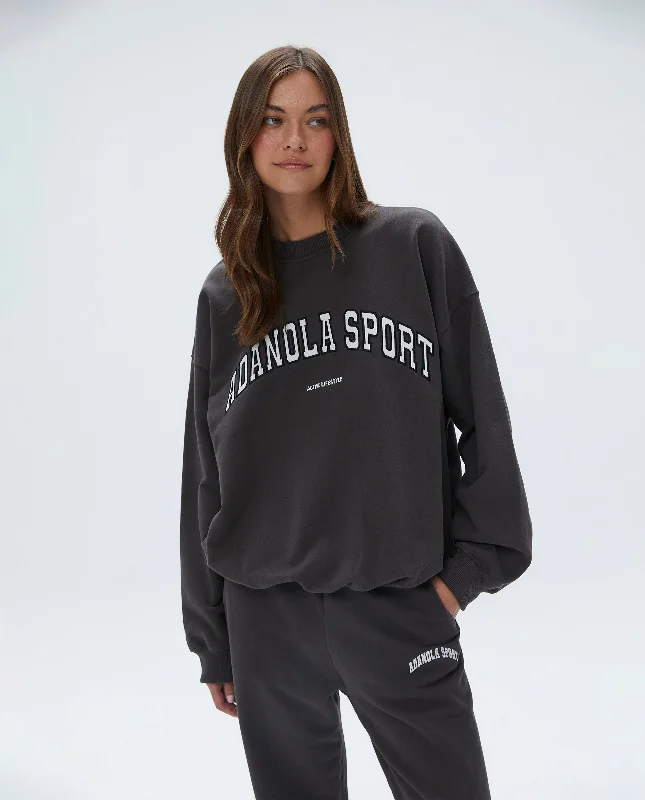 AS Oversized Sweatshirt - Coffee Bean Hoodie with Hem Elastic Stretchable Comfortable