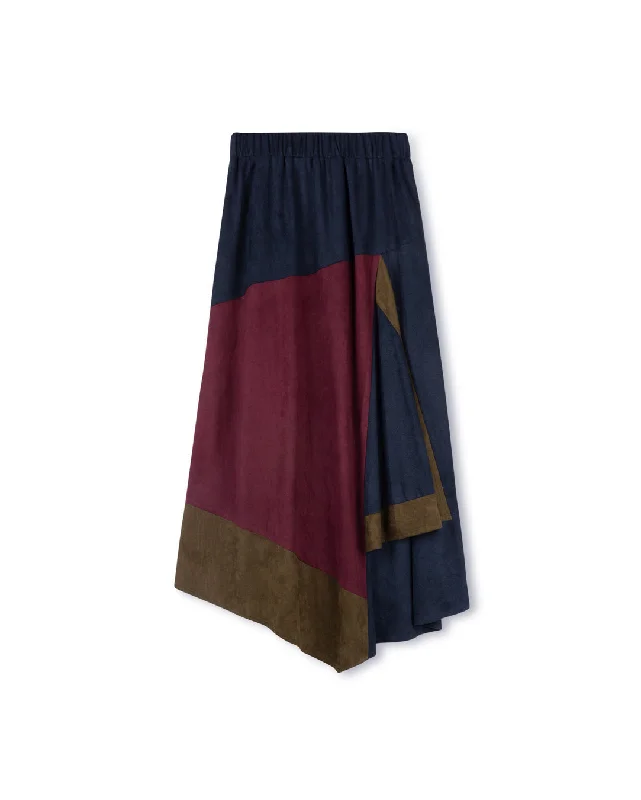 Asymetric Multi Colored Skirt chiffon skirt flowing