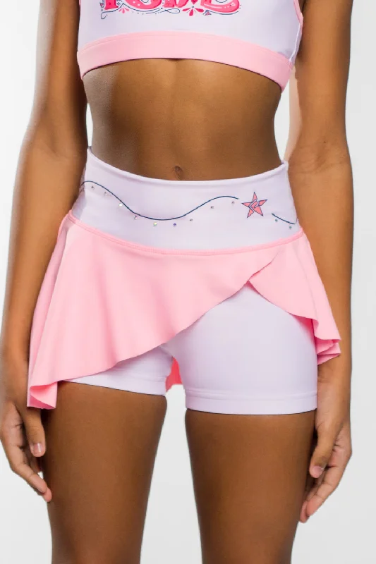 Asymmetrical Flouncy Skirt in Pink Crush silk skirt luxurious