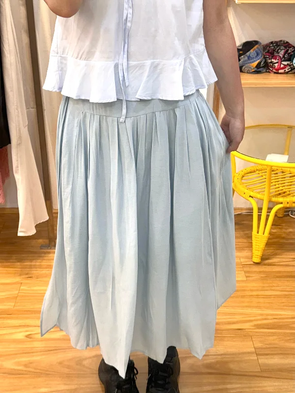 Basic Casual Long Skirt asymmetrical skirt cut