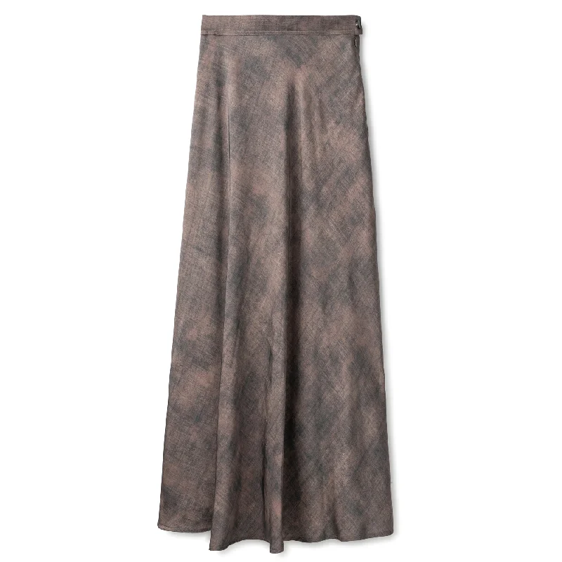 Basic Circle Skirt In: Brown/Black Print chiffon skirt delicate