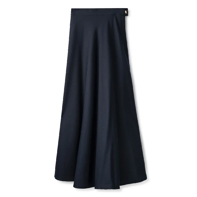 Basic Circle Skirt In: Navy chiffon skirt airy