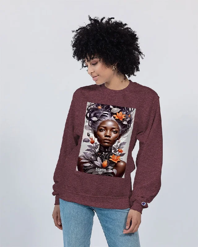 Beautiful black silver grey hair blossom women Unisex Sweatshirt | Champion Hoodie with Camouflage Military Edgy Beautiful black silver grey hair blossom women Unisex Sweatshirt | Champion Hoodie with Camouflage Military Edgy