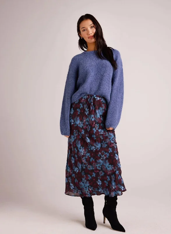 Bella Dahl Bias Midi Skirt w/Tie corduroy skirt cozy