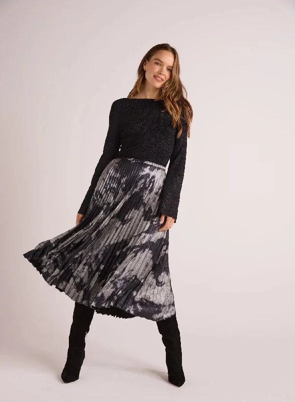 Bella Dahl Pleated Midi Skirt patchwork skirt art