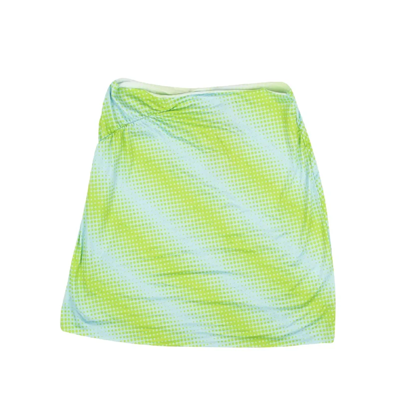 MAISIE WILEN Green & Blue Ruched Miniskirt zip skirt side