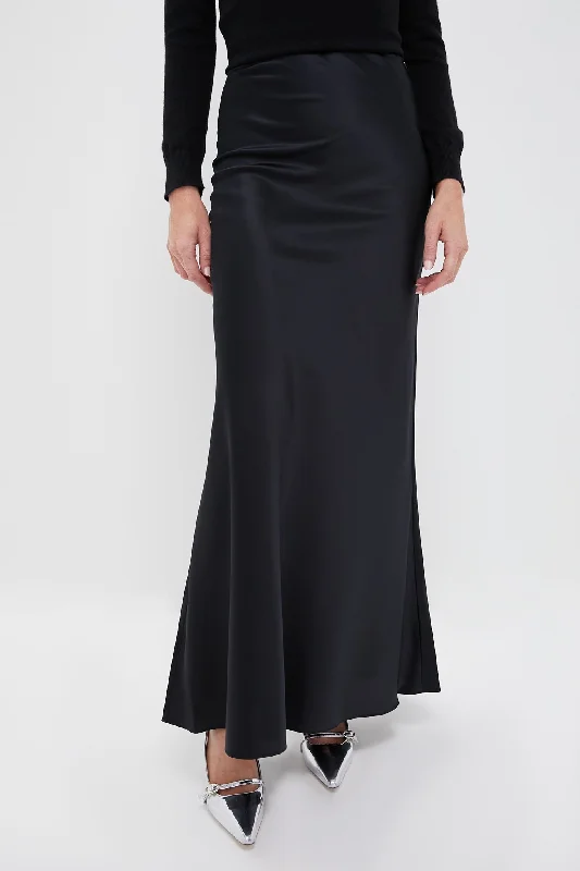 Black Odin Silk Skirt high waist skirt