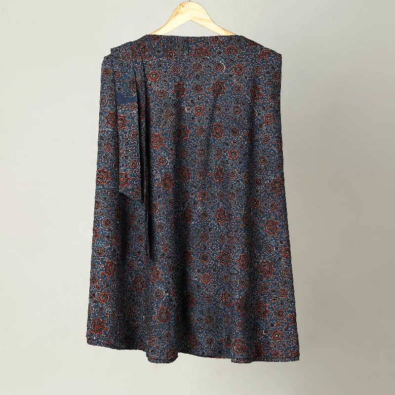 Block Print Cotton Wrap Around Ajrakh Skirt 38 linen skirt breathable