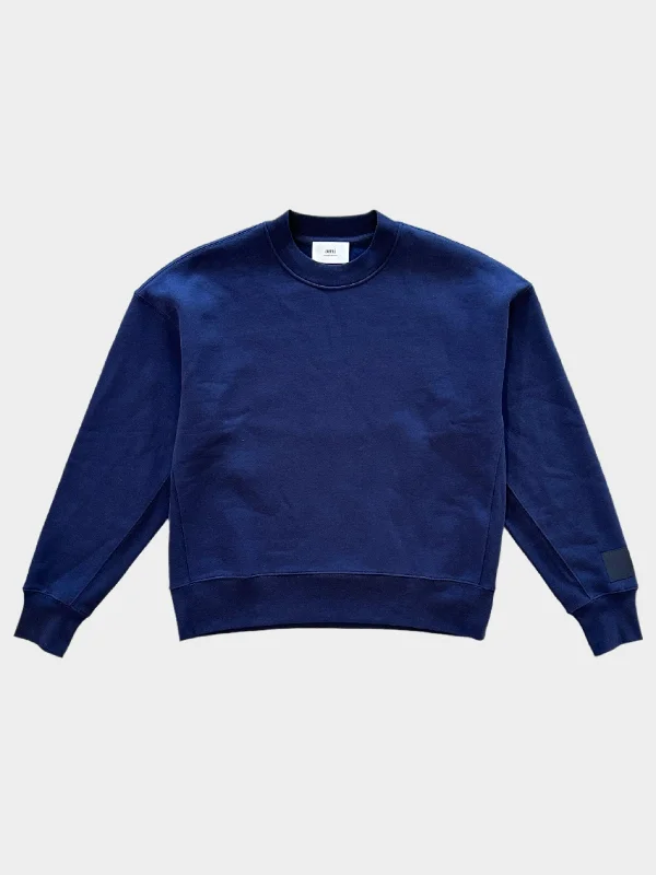 Blue Sweatshirt Hoodie with Embroidery Detailed Premium