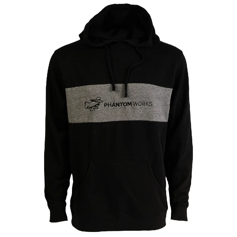 Boeing Phantom Works Unisex Color Block Hoodie Hoodie with Typography Text Message