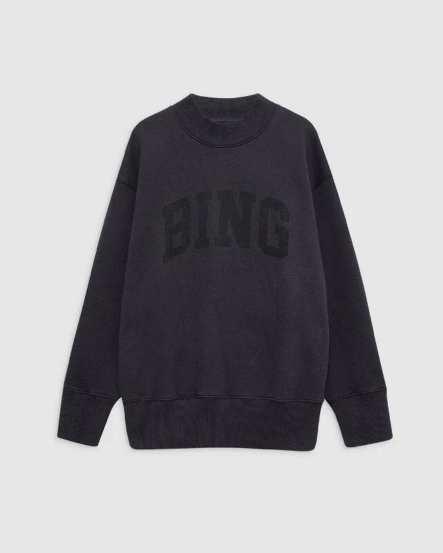 BRADIE SWEATSHIRT BING / BLACK Hoodie with Applique Textured Unique