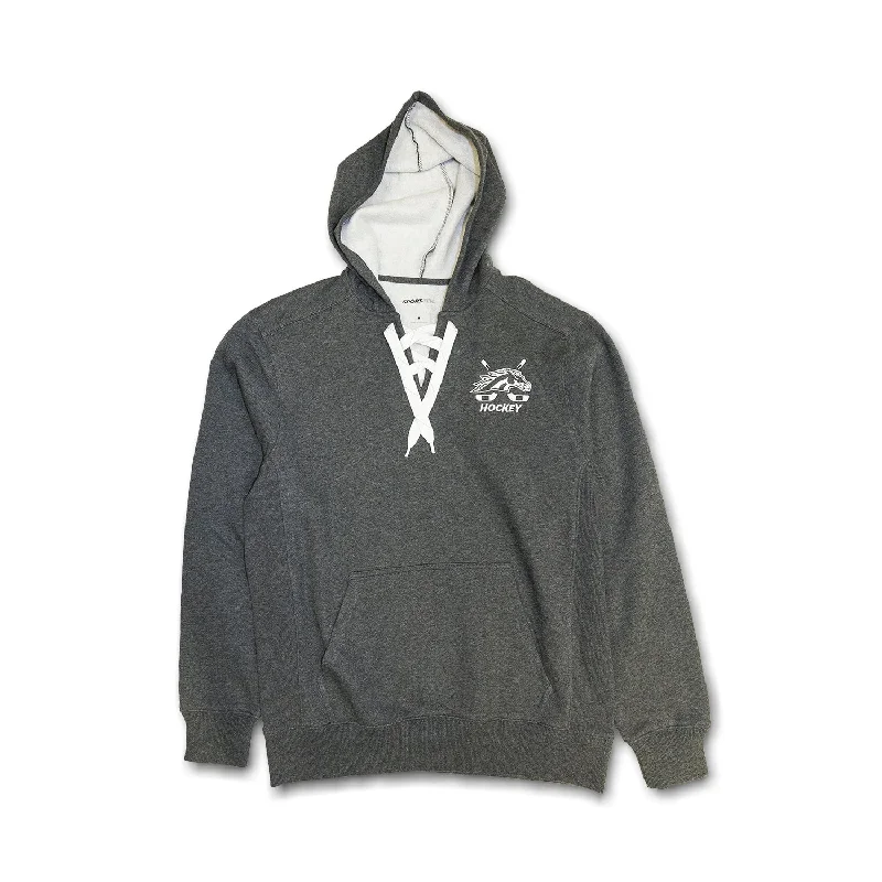 Broncos Hockey Lace-Up Hoodie Hoodie with Velcro Closure Adjustable Secure