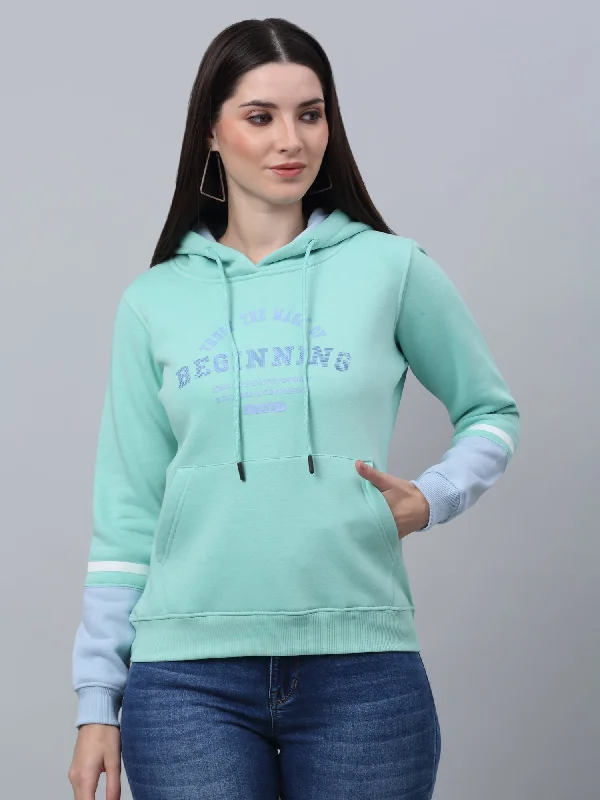 Women's Casual Mint Regular Full Sleeve Pullover Hoodie Sweatshirt Cotton Hoodie Fleece Lining Warmth Women's Casual Mint Regular Full Sleeve Pullover Hoodie Sweatshirt Cotton Hoodie Fleece Lining Warmth