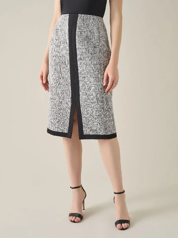 Colorblock Skimmer Skirt, Tweed lace skirt romantic