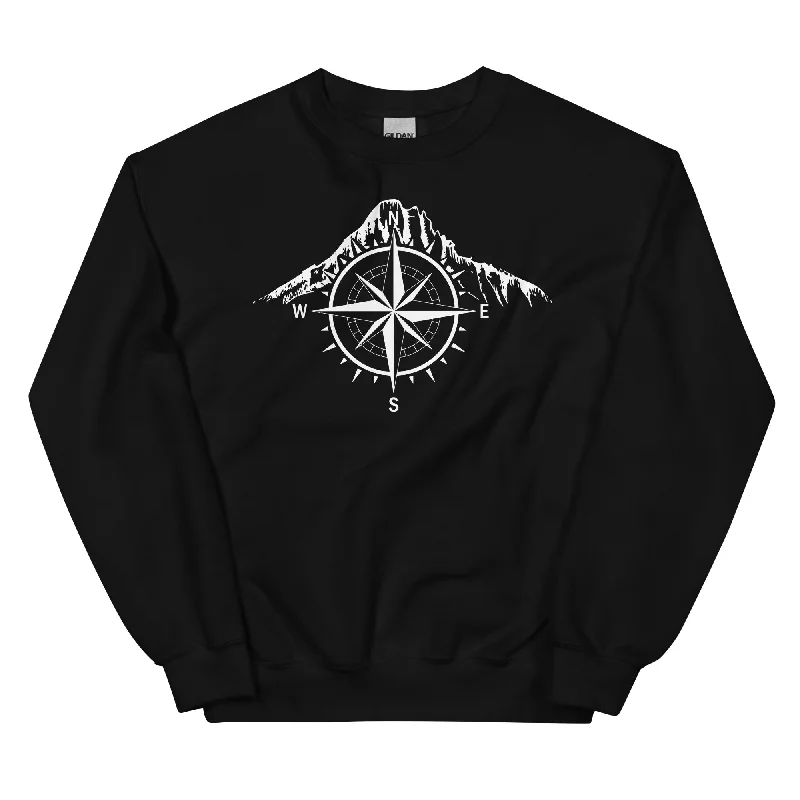 Compass - Mountain - Sweatshirt (Unisex) Hoodie with Puffed Sleeves Voluminous Trendy