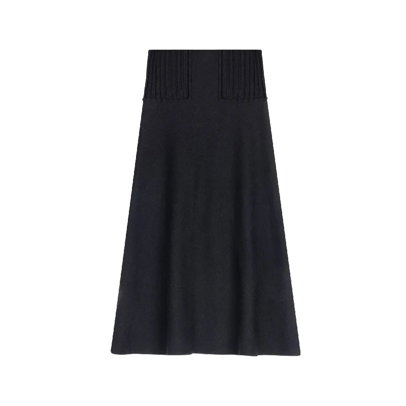 Fold-Over Skirt | Black chiffon skirt lightweight