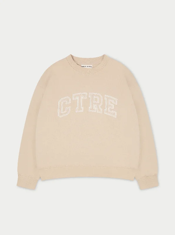 CTRE SWEATSHIRT - STONE Hoodie with Applique Textured Unique