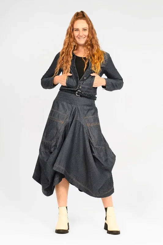 Dahlia Denim Skirt silk skirt sleek