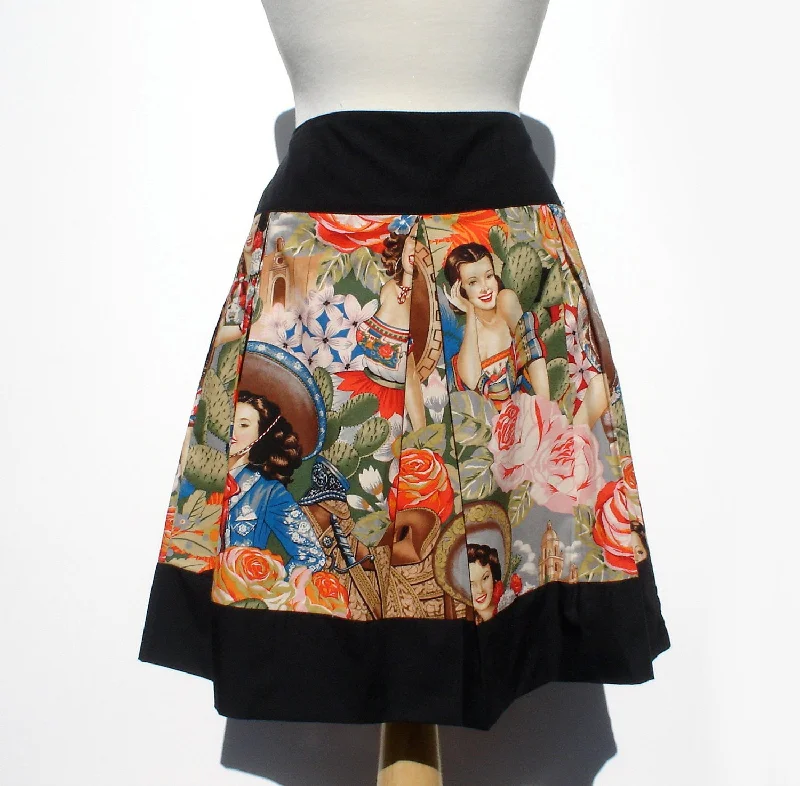 "Riding Shotgun" Mexican Senoritas Skirt #S-RS721 velvet skirt sumptuous