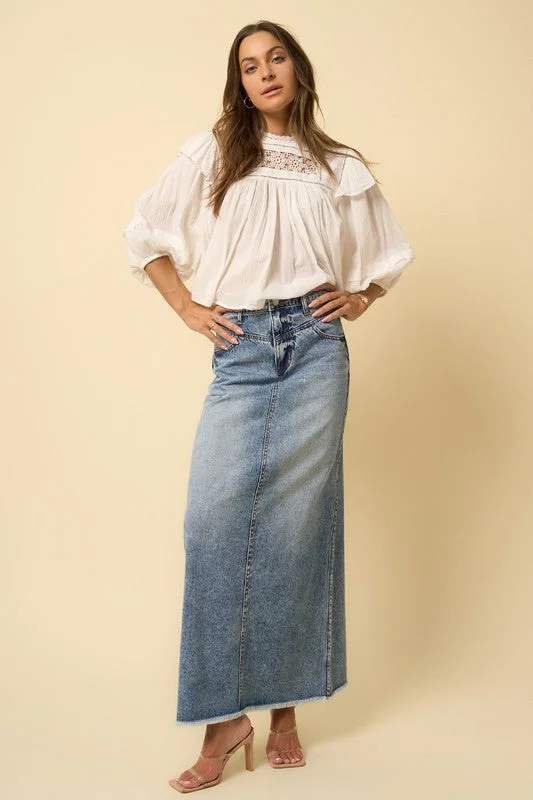 Dixie Denim Skirt lace skirt romantic