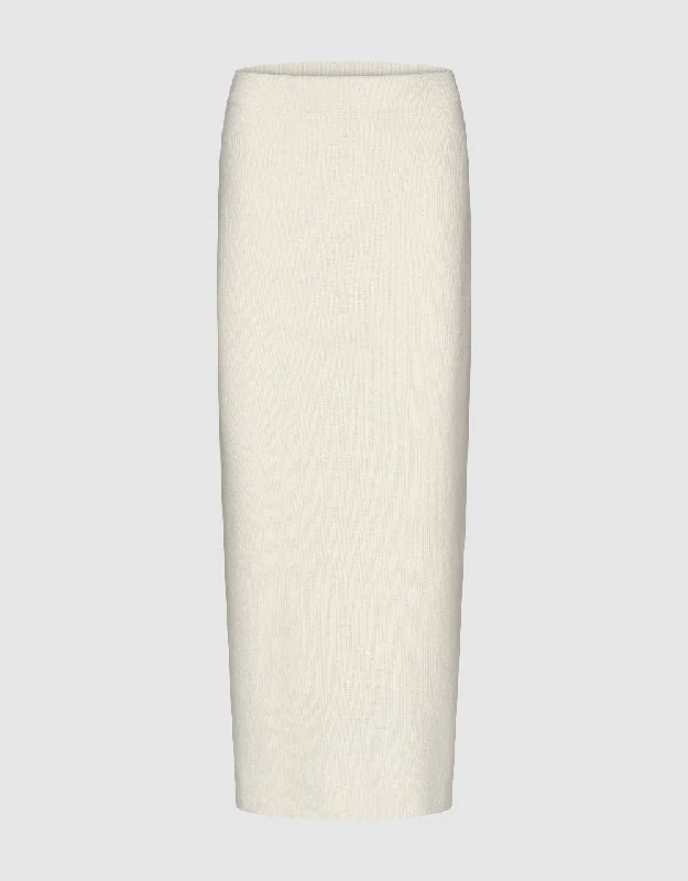 Elastic Waist Skinny Knitted Skirt chiffon skirt floaty