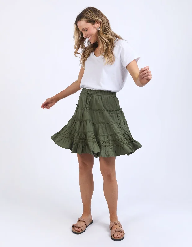 Elm Market Lace Trim Skirt Clover leather skirt modern