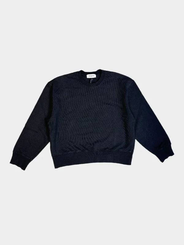Embroidered Sweatshirt Hoodie with Button Classic Timeless
