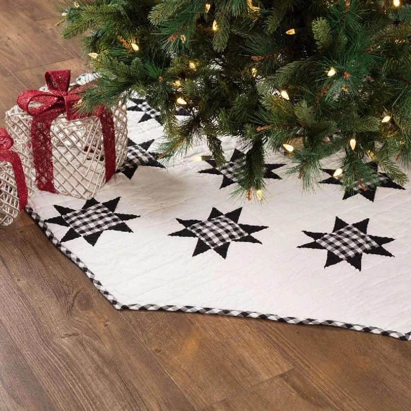 Emmie Black Patchwork Christmas Tree Skirt 60 VHC Brands tiered skirt playful