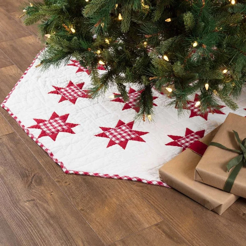 Emmie Red Patchwork Christmas Tree Skirt 55 VHC Brands relaxed fit skirt