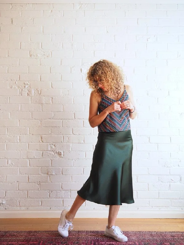 Evie Bias Skirt Sewing Pattern, Tessuti casual skirt length