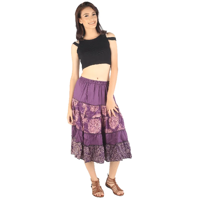 Floral Classic Women Mini Skirts in Purple SK0061 020098 10 lightweight skirt design