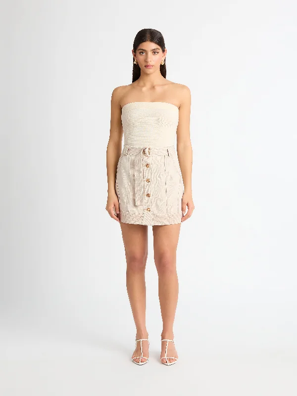 FRANCESCA MINI SKIRT linen skirt natural