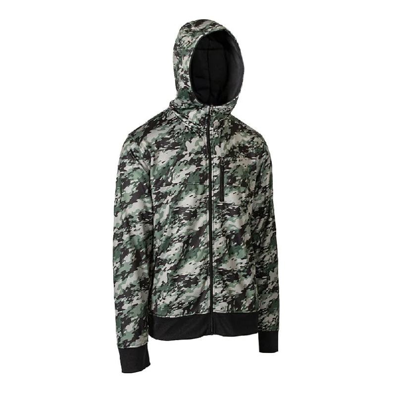 Full Zip Performance Hoodie | Geo Camo-Patriot Hoodie with Batwing Sleeves Loose Dramatic Full Zip Performance Hoodie | Geo Camo-Patriot Hoodie with Batwing Sleeves Loose Dramatic
