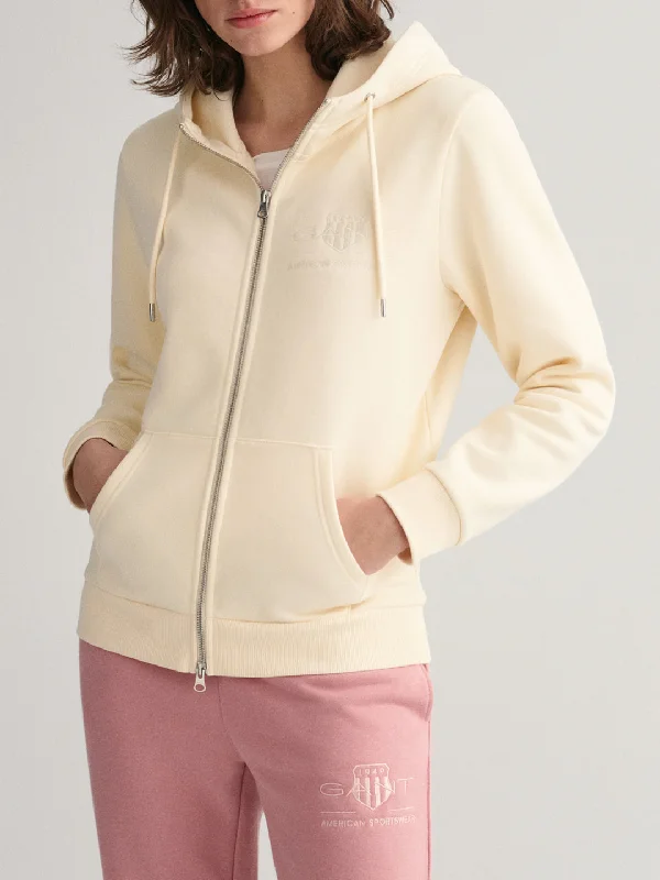 Gant Women Solid Hooded Full Sleeves Sweatshirt Hoodie with Turtle Neck Cozy Winter